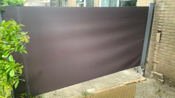 Uitschuifbaar windscherm 160x300 cm taupe + oprolmechanisme beschikbaar voor biedingen