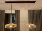 Rotan hanglampen met zwarte balk, Ophalen, Gebruikt, Hout, Minder dan 50 cm