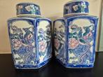 Overig6 - 2 Blauw-roze Chines voorraadpotten-gemberpotten, Antiek en Kunst, Ophalen
