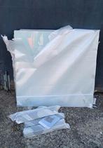 Bijzettafeltje aluminium met glazen plaat. grijs NIEUW!, Ophalen, Nieuw, Aluminium, 2 zitplaatsen
