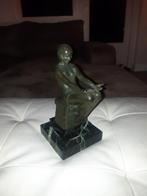 Max Le Verrier - Art Deco spelter figure table lamp, 1930, Antiek en Kunst, Ophalen of Verzenden