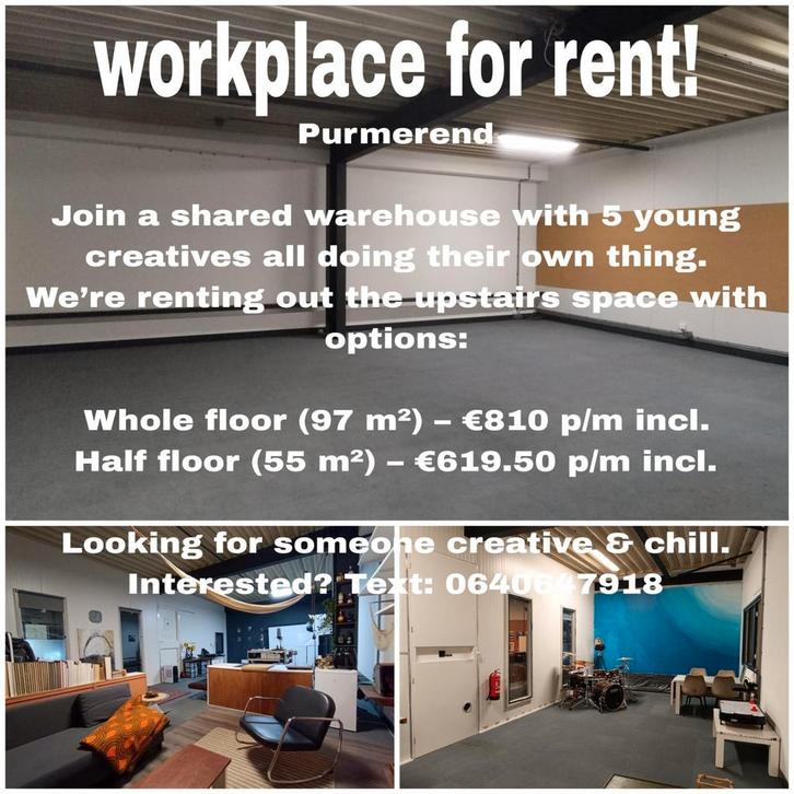 Werkruimte / atelier / hobbyruimte te huur in Purmerend, Huizen en Kamers, Kamers te huur