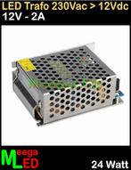 LED Trafo Voeding Adapter Driver - 230V > 12V - 2A = 24W - O, Ophalen of Verzenden, Nieuw, LEDtrafo