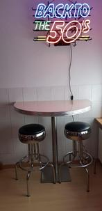 Bel Air Amerikaanse muur bartafel barkrukken fifties sixties, Huis en Inrichting, Ophalen, 60 tot 90 cm, Met voetsteun, Zo goed als nieuw