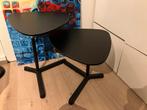 Zwarte tafeltjes/ bijzettafeltjes Ikea verstelbare hoogte, Huis en Inrichting, Tafels | Bijzettafels, Minder dan 55 cm, Gebruikt