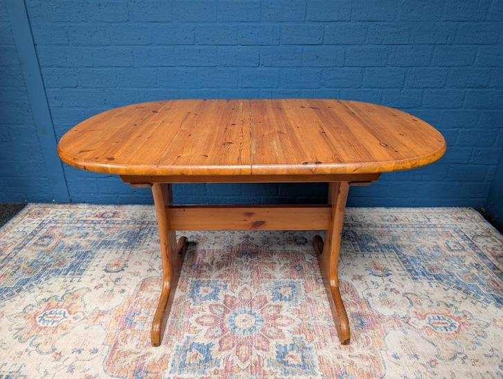 Vintage grenen eettafel, jaren 70, Huis en Inrichting, Tafels | Eettafels, Gebruikt, 50 tot 100 cm, 100 tot 150 cm, Rechthoekig