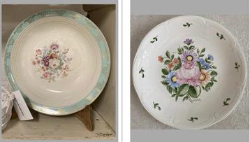 2x Brocante sierbord - sierborden - serveerschaal - schaal beschikbaar voor biedingen