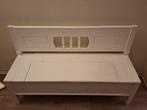 Witte houten bank met opbergruimte, Ophalen, Minder dan 150 cm
