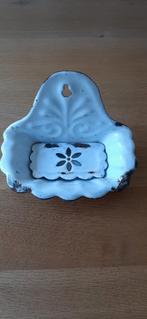 Antiek frans wit emaille zeepbakje, Ophalen of Verzenden