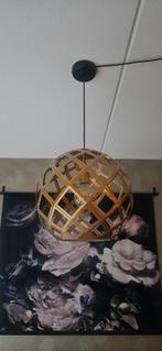 Gouden stalen hanglamp, Huis en Inrichting, Ophalen, Zo goed als nieuw, Metaal, 50 tot 75 cm