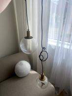Karwei hanglamp met twee bollen - goud, Ophalen, Zo goed als nieuw, Glas, Minder dan 50 cm