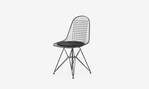 Vitra Eames Wire Chair DKR stoel - 2 stuks, Huis en Inrichting, Stoelen, Zo goed als nieuw, Twee, Metaal, Stof, Zwart, Ophalen of Verzenden