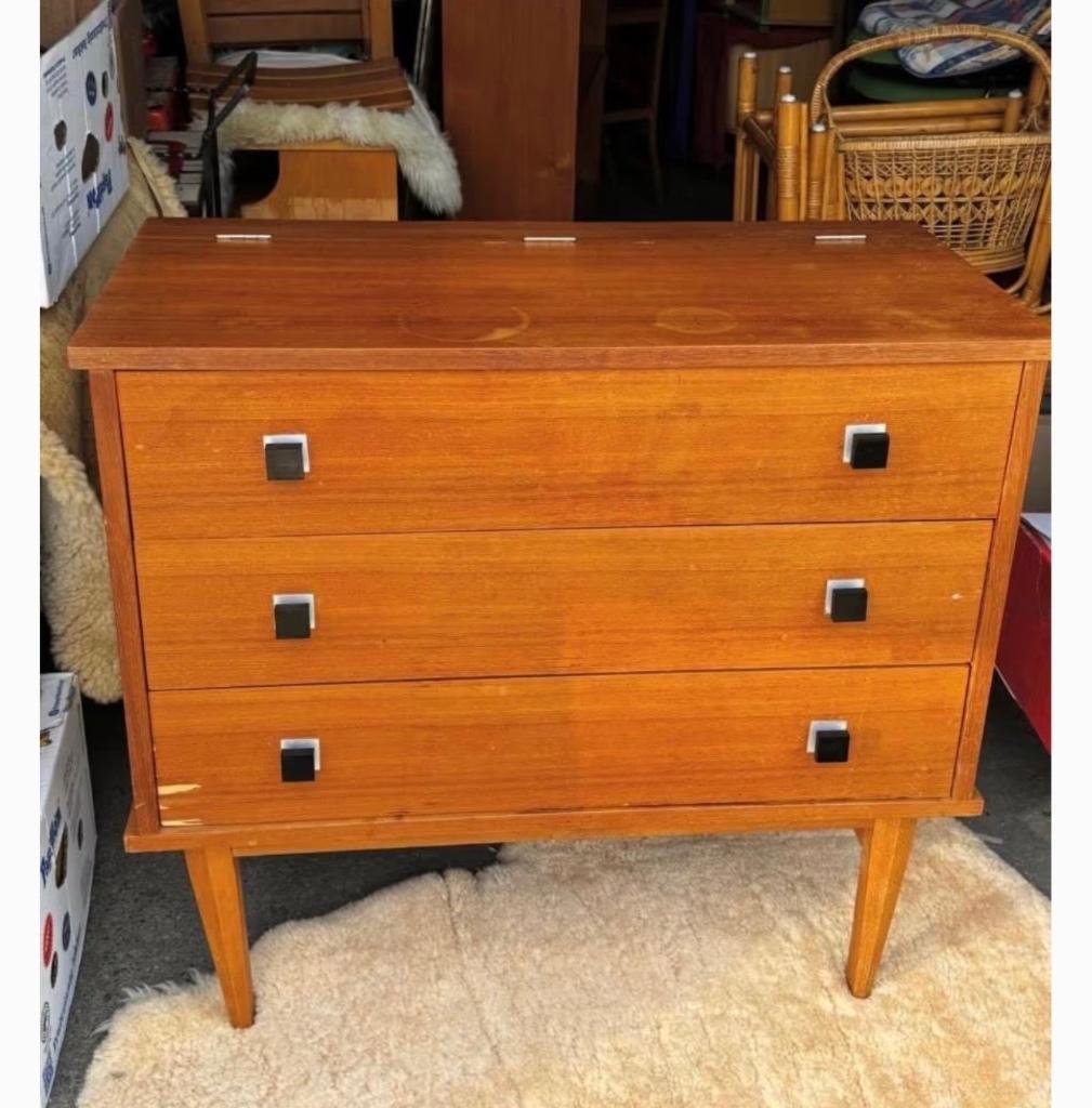 Vintage ladekast, Ophalen, Gebruikt, 50 tot 100 cm, 3 of 4 laden