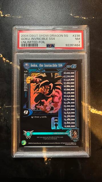 2004 DBGT DRAGON SG GOKU INVINCIBLE SS4 unlimited foil PSA 7 beschikbaar voor biedingen
