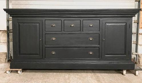 Oude kast, toonbank, ladekast, winkelkast, dressoir. Zwart., Antiek en Kunst, Curiosa en Brocante, Ophalen