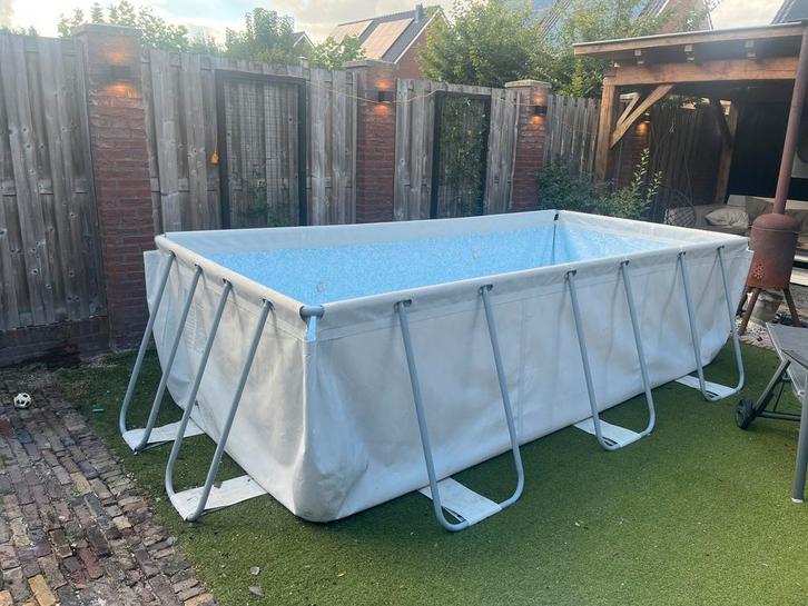 Bestway steelframe 4x2x1 zwembad met filter pomp+solar dome, Tuin en Terras, Zwembaden, Zo goed als nieuw, Minder dan 80 cm, 200 tot 400 cm