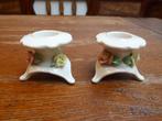 2 verfijnde porseleinen kandelaartjes, Capodimonte Italy, Ophalen of Verzenden, Keramiek of Aardewerk