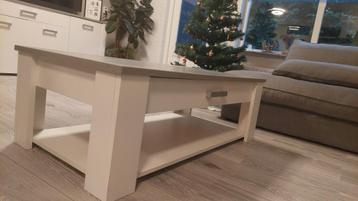 Strakke grijze salontafel met opbergruimte – goede staat beschikbaar voor biedingen