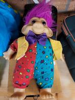 Vintage Troll Pop Clownspak Paars Haar, Ophalen of Verzenden