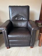 Lederen relaxfauteuil en lederen stoel, Huis en Inrichting, Fauteuils, Ophalen, Gebruikt, Minder dan 75 cm, Leer