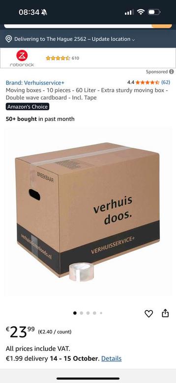 20 Moving Boxes (used once very good condition) beschikbaar voor biedingen