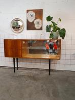 Vintage dressoir Jaren 60 met vitrine, Huis en Inrichting, Kasten | Wandmeubels, Minder dan 100 cm, 25 tot 50 cm, Ophalen of Verzenden