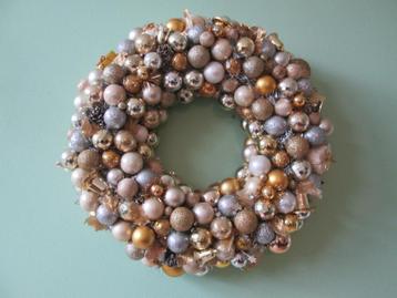 Nieuwe Kerst Krans Goud Zilver Diverse Materialen 39 cm beschikbaar voor biedingen