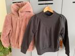 Tussenjas bontjas faux fur herfst jas + sweater trui 146 152, Ophalen of Verzenden, Gebruikt, Meisje, Trui of Vest