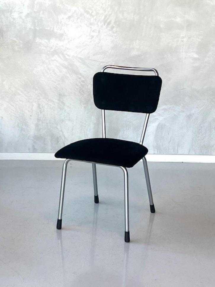 Gispen eettafelstoel vintage design eetkamerstoel zwart, Huis en Inrichting, Stoelen, Gebruikt, Eén, Metaal, Stof, Zwart, Ophalen