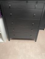 Hemnes kast zwart/bruin, Ophalen, Gebruikt, 100 tot 150 cm, 50 tot 100 cm