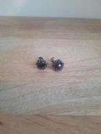 Vintage zilveren oorbellen met granaat, Sieraden, Tassen en Uiterlijk, Antieke sieraden, Ophalen of Verzenden, Zilver, Oorbellen