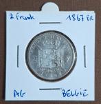 2 Frank zilver 1867 Fr België, Ophalen of Verzenden, Losse munt, Zilver