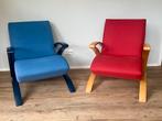 2 zeer unieke vintage Jindrich Halabala design fauteuils, Huis en Inrichting, Ophalen, Hout, 75 tot 100 cm, Zo goed als nieuw