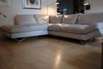 Hoekbank lichtgrijs leer Natuzzi model Releve, Huis en Inrichting, Ophalen, Gebruikt, Leer