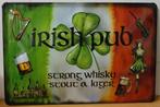 Irish pub strong whisky relief metalen wandbord reclamebord