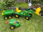 John Deere trap tractor met graafbak, kiepbak en giertank, Kinderen en Baby's, Speelgoed | Buiten | Voertuigen en Loopfietsen