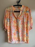 Vera Jo kleurrijk hartjes blouse met korte mouw | mt L XL, Vera jo, Maat 42/44 (L), Oranje, Ophalen of Verzenden