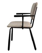 Eetkamerstoel Brix 'Finn' Zwart/Beige | Japandi Design, Overige kleuren, Japandi, Hotel Chique, Modern, Ophalen of Verzenden, Metaal