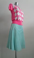 Benetton 100% leren, suède lichtblauwe rok, nieuw, kaartje, Benetton, Nieuw, Onder de knie, Verzenden