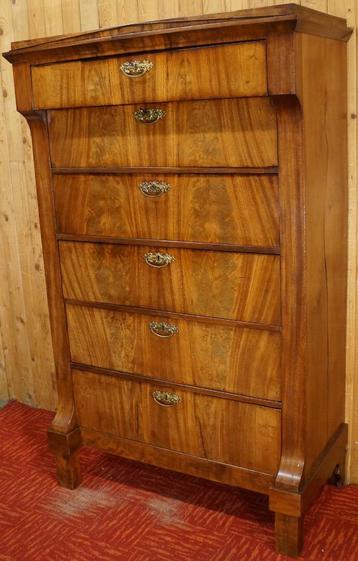 Antiek Dutch Strak mahoniehouten Chiffoniere Ladenkast 6laad beschikbaar voor biedingen