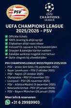 PSV Champions League 2025/2026 – Officiële Tickets
2025/26, Drie personen of meer