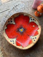 Vintage jan van erp schaal bloemen groot, Ophalen, Rond, Glas