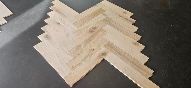 Visgraat eiken multiplank 12x60cm_39.50 incl BTW/m2, Doe-het-zelf en Verbouw, Vloerdelen en Plavuizen, Nieuw, Vloerdelen of -planken