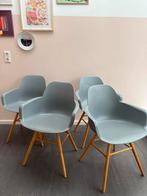 Zuiver Albert Kuip eetkamerstoel met armleuning (4 stuks), Huis en Inrichting, Stoelen, Gebruikt, Vier, Grijs, Ophalen