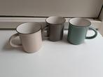 3 aardewerk mokken emaille look PT, Huis en Inrichting, Keuken | Servies, Gebruikt, Ophalen of Verzenden, Overige stijlen, Kop(pen) en/of Schotel(s)