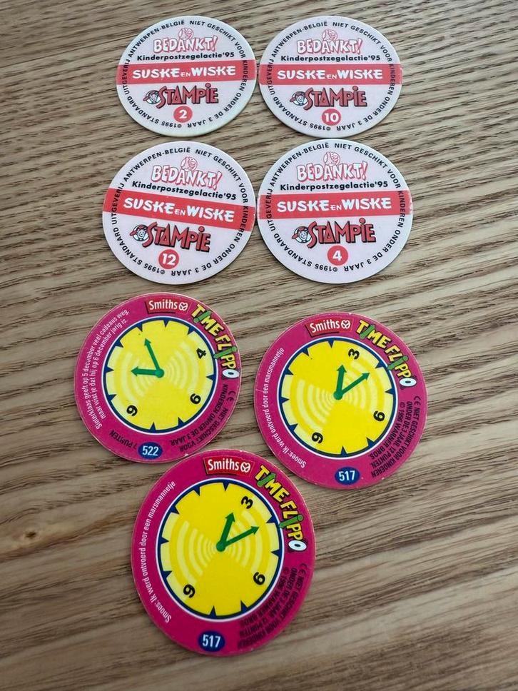 Vintage Smiths Flippo's - Suske en Wiske & Time flippo’s, Verzamelen, Flippo's, Losse flippo's, Strip, Ophalen of Verzenden