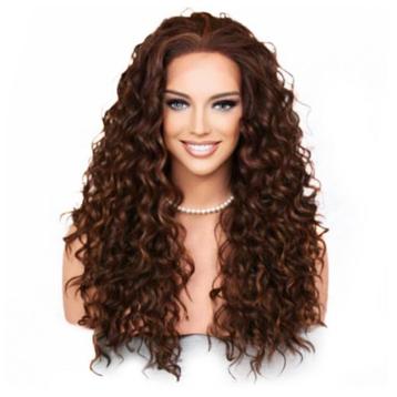 Lace front pruik met krullen model Shania kleur P4-27-30 beschikbaar voor biedingen