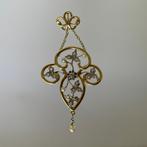 art-nouveau hanger antiek goud, Ophalen of Verzenden, Goud, Hanger, Met edelsteen