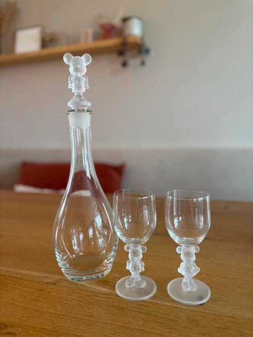 Disney Mickey Mouse Karaf met Glazen & Wijnglazen Set, Antiek en Kunst, Antiek | Glas en Kristal, Ophalen of Verzenden