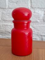 Vintage rode stopfles. Voorraadpot. België. H 14 cm. ø 7 cm., Antiek en Kunst, Antiek | Glas en Kristal, Ophalen of Verzenden